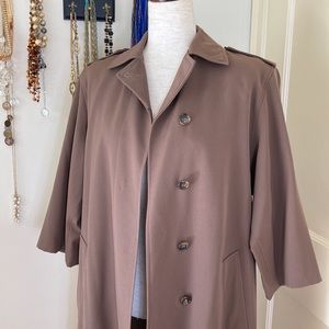 Vintage Calvin Klein for Saks 5th Avenue Khaki Trench Swing Coat 🧥 Sz 2